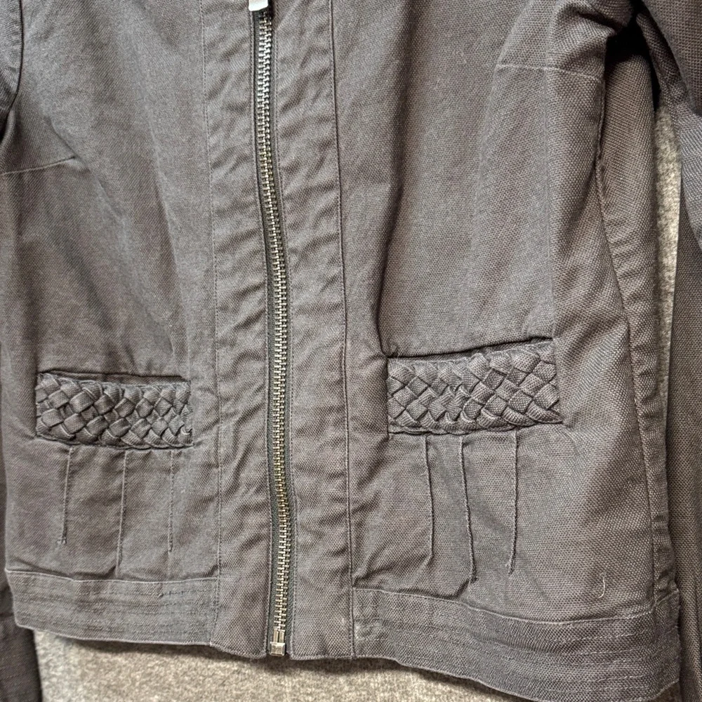Chic Grey Zip Utility Jacket - Picture 6 of 11